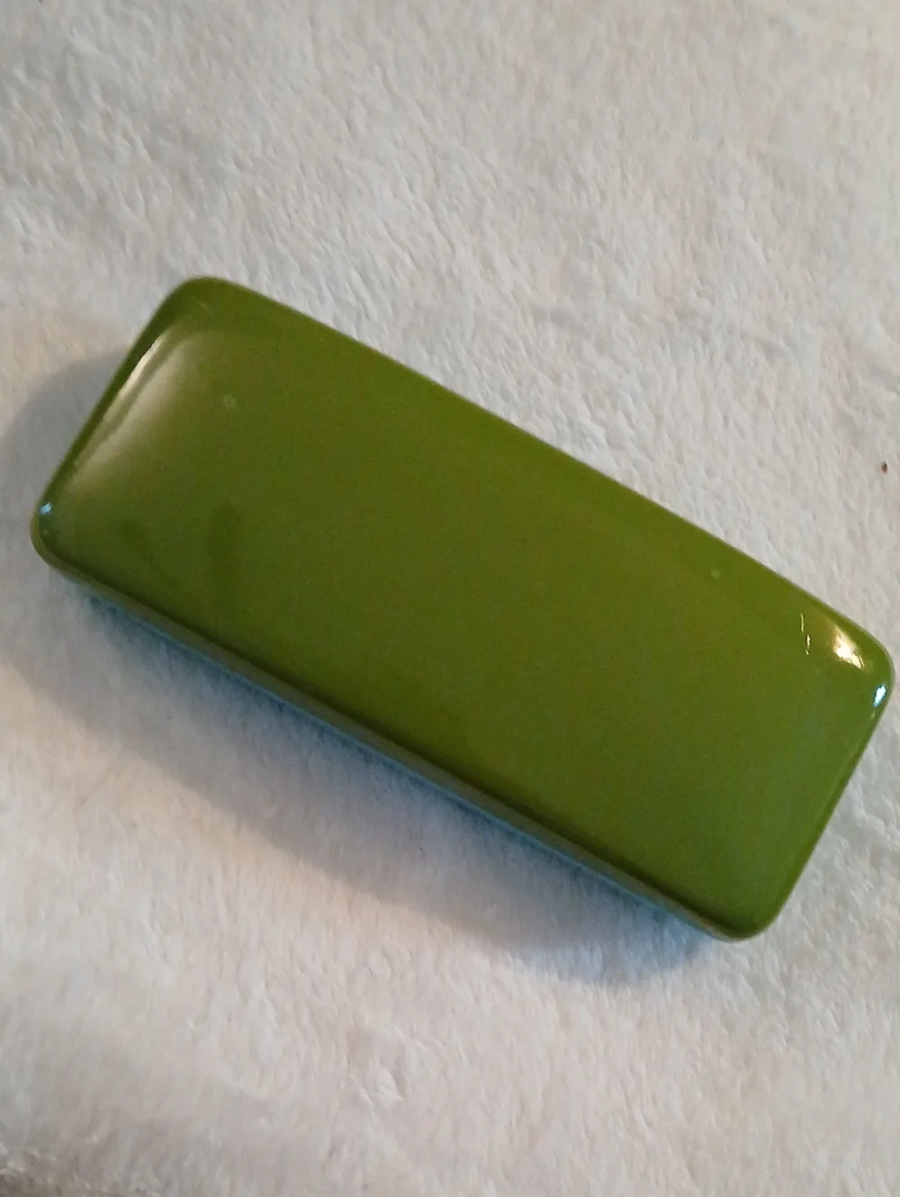 kate spade Turquoise & Olive Hard Eyeglass Case [Gold Logo] LIKE NEW!